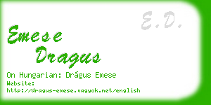 emese dragus business card